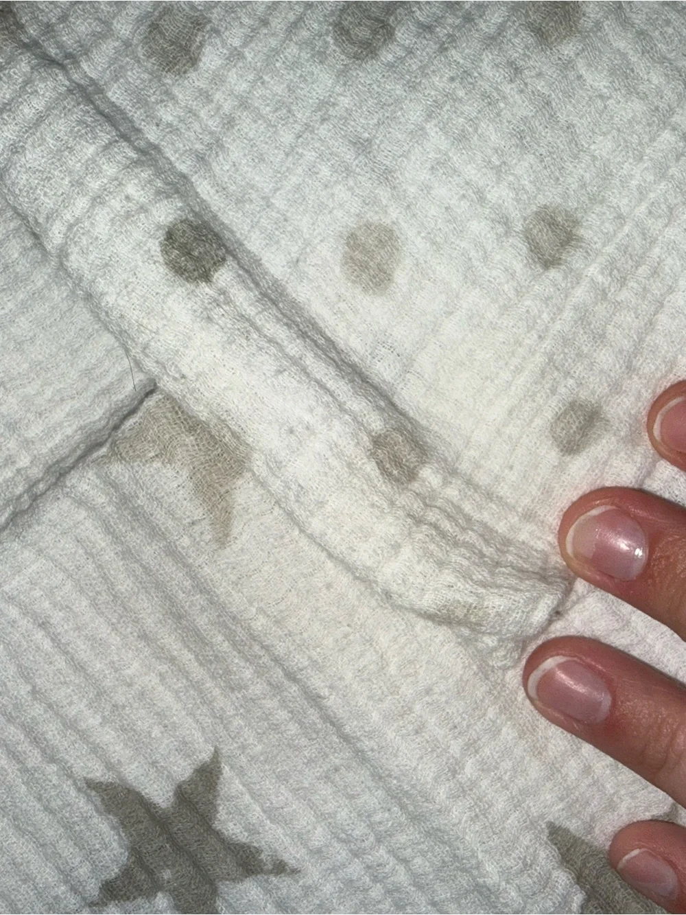 aden + anais White Muslin Swaddle with Gray Star Print